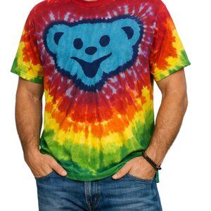 Grateful Dead Tie Dye Dancing Bear T-Shirt Men’s L Anvil Rainbow